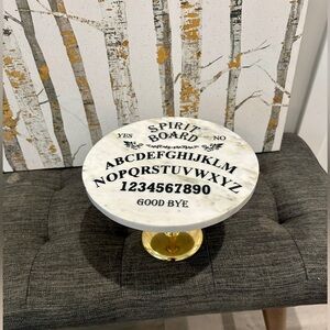 Ouija/Spirit Board Marble Cheesecake Stand Halloween Table Decor, Cake Stand